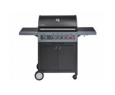 Enders Gasgrill BOSTON BLACK 4 IK TURBO, 4-Brenner + Backburner, mit Kocher, TURBO ZONE & HEAT RANGE Brenner, Grillwagen, Außenküche #88636