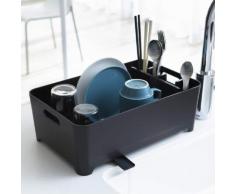 Yamazaki Home Abtropfgestell 38cm Abtropfständer Geschirr Abtropfschale schwarz Tower 02453