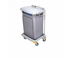 CleanSV Reinigungswagen Abfallwagen aus PE, Muellsackhalter mit Verkleidung und Deckel