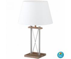 Textil Tisch Lampe Fernbedienung Holz Design Lese Nacht Licht dimmbar Set inkl. RGB LED Leuchtmittel