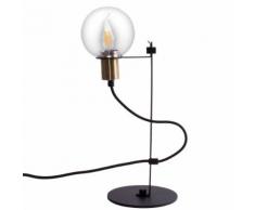 Design Tisch Leuchte Glas Kugel Höhe verstellbar Schlaf Zimmer Lese Lampe schwarz Trio 500800132