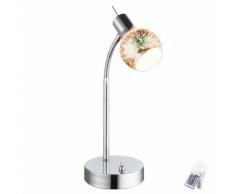 Tisch Lampe Glas Kugel Dimmer Fernbedienung 3D Effekt Strahler im Set inkl. LED RGB Leuchtmittel