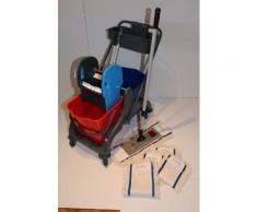 CleanSV Aura2 Reinigungswagen mit Ablage, Wischset 50 cm Magic click Mophalter "steht von alleine"