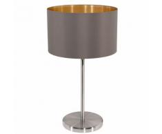 Tisch Lampe Gästezimmer Leuchte Stoff Gold Kabel Schalter Cappuccino Farben Eglo 31631