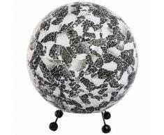 Tisch Leuchte Mosaik Kugel Wohn Schlaf Zimmer Beleuchtung Muschel Lampe schwarz weiß im Set inkl. LED Leuchtmittel