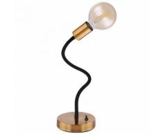 Vintage Schreib Nacht Tisch Leuchte gold schwarz Lampe Glas schwenkbar Kugel Strahler Globo 54010-1T