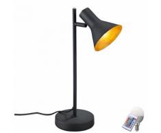 Retro Tisch Lampe schwarz Farbwechsel Arbeitszimmer Leuchte gold im Set inkl. RGB LED Leuchtmittel