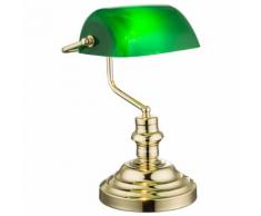 Nostalgie Antik Retro Tisch Lampe Banker Leuchte Schreibtischlampe Antique grün 2491K