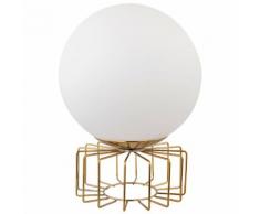Tisch Lampe messing FERNBEDIENUNG Glas Kugel Gitter Leuche dimmbarim Set inkl. RGB LED Leuchtmittel