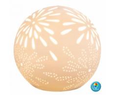 Tisch Leuchte Porzellan Kugel Fernbedienung Dimmbar Lampe weiß im Set inkl. RGB LED Leuchtmittel