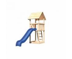 AKUBI Spielturm Lotti mit Rutsche, Violett, mit Rutsche und Schaukel