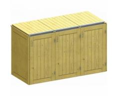 Binto Mülltonnenbox für 3 Behälter, Nadelholz Mülltonnenverkleidung
