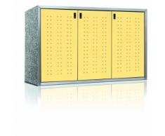 Paul Wolff Mülltonnenbox SILENT Trend Cremegelb 3er Box Mülltonnenverkleidung, 120 L, Sichtbeton