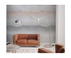 DELIFE Bogenlampe Big-Deal Deluxe Silber dimmbar Betonfuß, Stehleuchten
