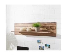 DELIFE Wandregal Loca 130x28 cm Sheesham Natur Ablage Massivholz, Wandregale