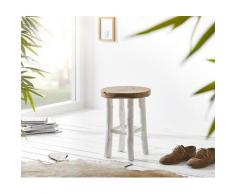 DELIFE Sitzhocker Taniela 35x35x46 cm Teak Massiv mit 4 Beinen, Sitzhocker / Sitzwürfel