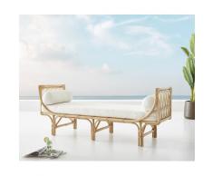 DELIFE Outdoorsofa Lijana aus Rattan Natur 188x66 cm mit Matratze Kissen, Gartenmöbel