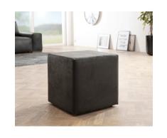 DELIFE Sitzwürfel Dado 45x45 cm Anthrazit Antik Optik Hocker, Sitzhocker / Sitzwürfel