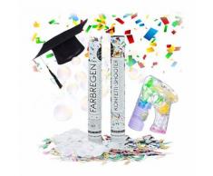 Abitur SET 5 Teile Doktorhut Konfettishooter Rosenblätter Seifenblasenpistole mehrfarbig