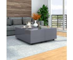 vidaXL Couchtisch Hochglanz-Grau 100×100×35 cm