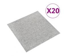 vidaXL Teppichfliesen 20 Stk. 5 m² 50x50 cm Hellgrau