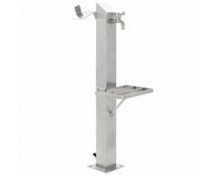 vidaXL Garten-Wassersäule Edelstahl Quadratisch 95 cm
