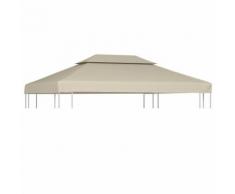 vidaXL Pavillon-Dachplane Ersatzdach 310 g/m² Beige 3×4 m