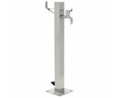 vidaXL Garten-Wassersäule Edelstahl Quadratisch 65 cm