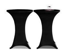 vidaXL 2 x Tischhusse für Stehtisch Stretchhusse Ø80 cm schwarz