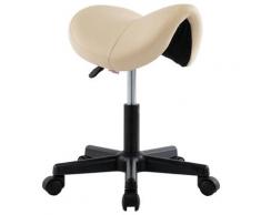 vidaXL Arbeitshocker Creme Kunstleder