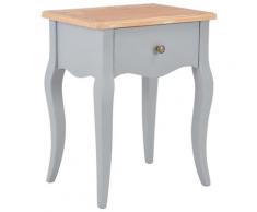 vidaXL Nachttisch Grau und Braun 40 x 30 x 50 cm Kiefernholz Massiv