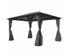 vidaXL Pavillon mit Vorhängen Anthrazit Aluminium 400 x 300 cm