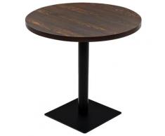 vidaXL Bistrotisch MDF und Stahl Rund 80×75 cm Dunkle Esche