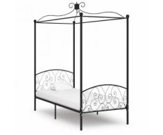 vidaXL Himmelbett-Gestell Schwarz Metall 100 x 200 cm