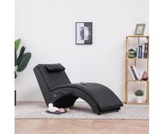 vidaXL Massage Chaiselongue mit Kissen Braun Kunstleder