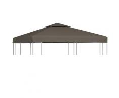 vidaXL 2-Stufiges Pavillondach 310 g / m² 3x3 m Taupe