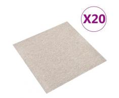 vidaXL Teppichfliesen 20 Stk. 5 m² 50x50 cm Hellbeige