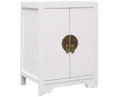 vidaXL Nachttisch Weiß 38×28×52 cm Paulownia Holz