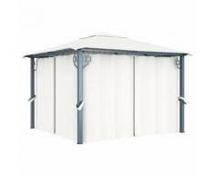 vidaXL Pavillon mit Vorhängen 300 x 300 cm Creme Aluminium
