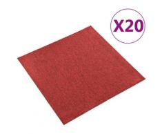 vidaXL Teppichfliesen 20 Stk. 5 m² 50x50 cm Rot