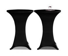 vidaXL 2 x Tischhusse für Stehtisch Stretchhusse Ø70 cm schwarz