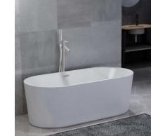 vidaXL Freistehende Badewanne und Wasserhahn 204 L 110 cm Silbern