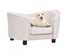 vidaXL Hundesofa Creme 69x49x40 cm Plüsch und Kunstleder