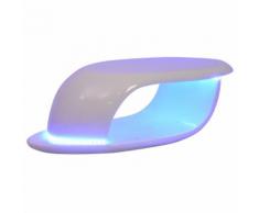 vidaXL Couchtisch mit LED-Leuchtstreifen Fiberglas Hochglanz Weiß