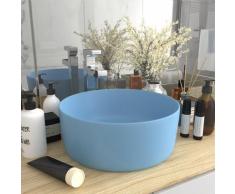 vidaXL Luxuriöses Waschbecken Rund Matt Hellblau 40x15 cm Keramik