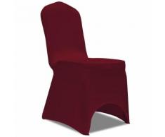vidaXL 50 x Stuhlhusse Stretchhusse Bordeaux