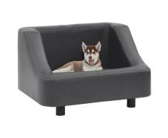 vidaXL Hundesofa Grau 67x52x40 cm Kunstleder