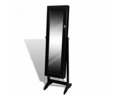 vidaXL Standspiegel Schmuckschrank Spiegelschrank Schwarz