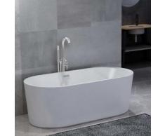 vidaXL Freistehende Badewanne und Wasserhahn 204 L 118,5 cm Silbern