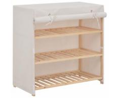 vidaXL Schuhschrank mit Abdeckung Weiß 79 x 40 x 80 cm Stoff